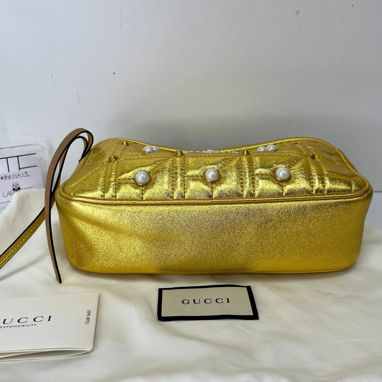 Gucci Pearl Studded GG Marmont Camera Bag