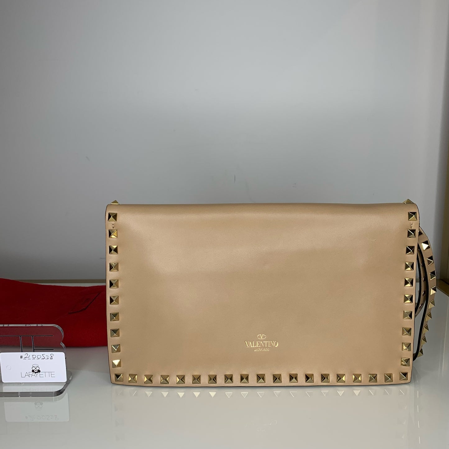 Valentino Rockstud Clutch - Nude - Lafayette Consignment