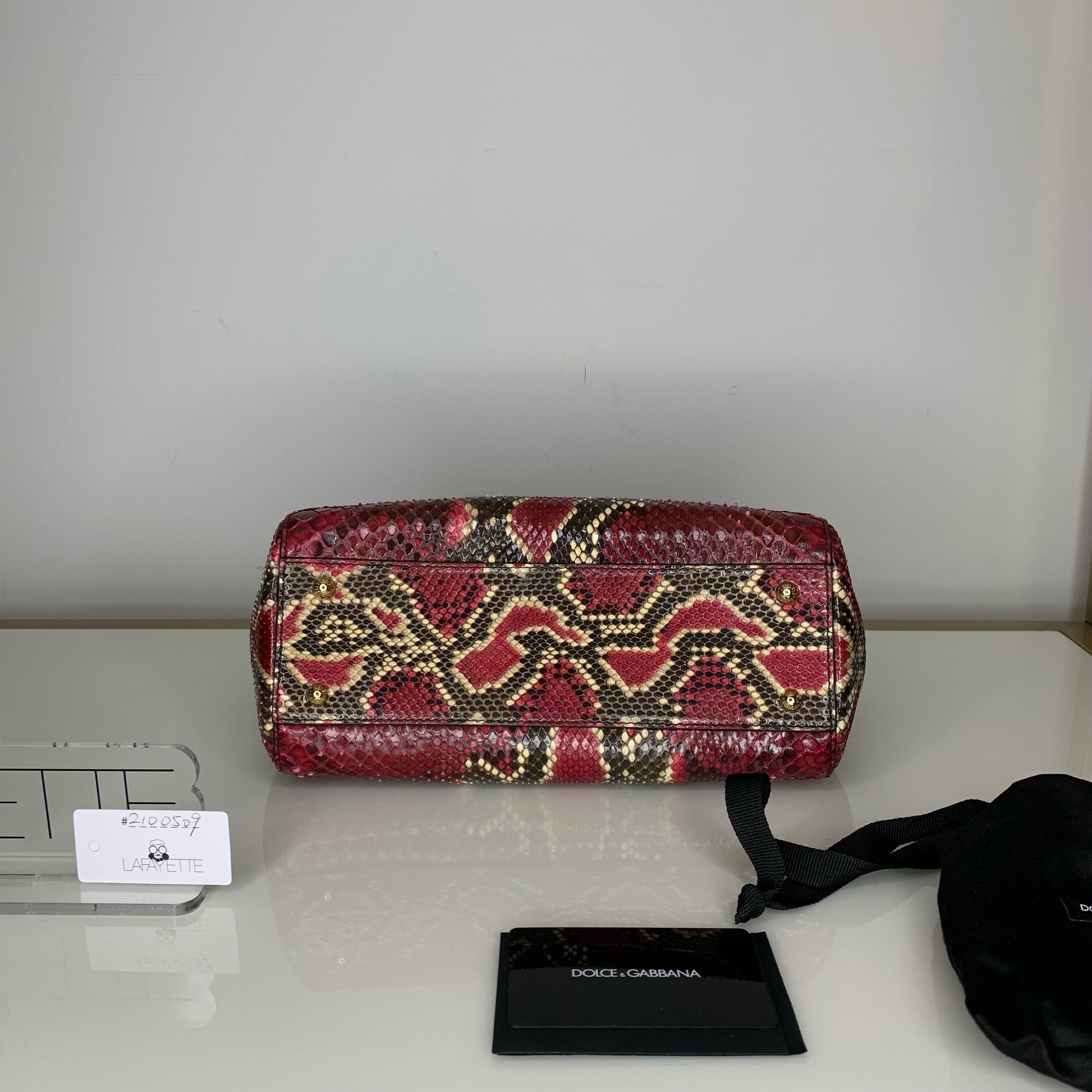 Dolce & Gabbana Sicily Bag - Red Phython - Lafayette Consignment