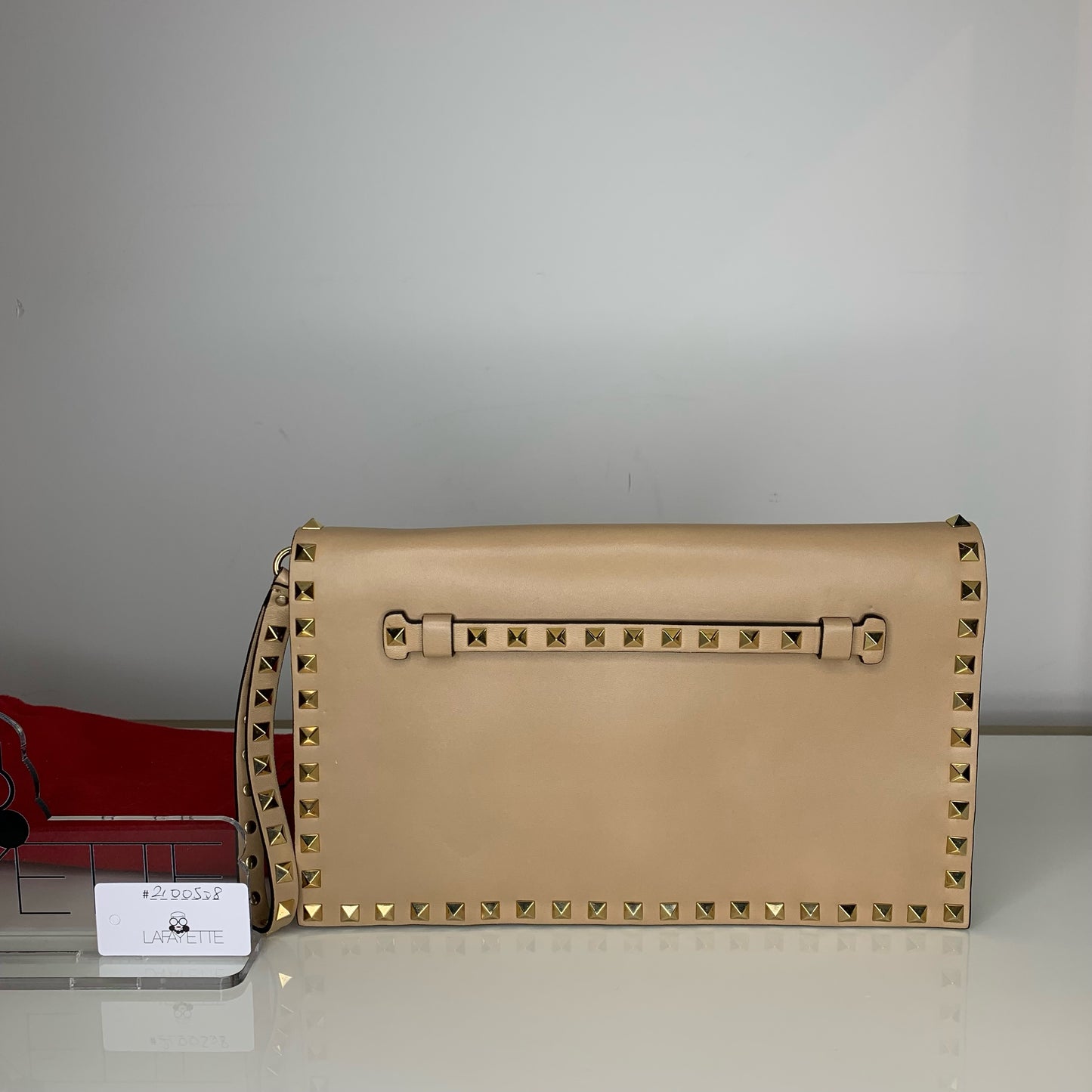 Valentino Rockstud Clutch - Nude - Lafayette Consignment