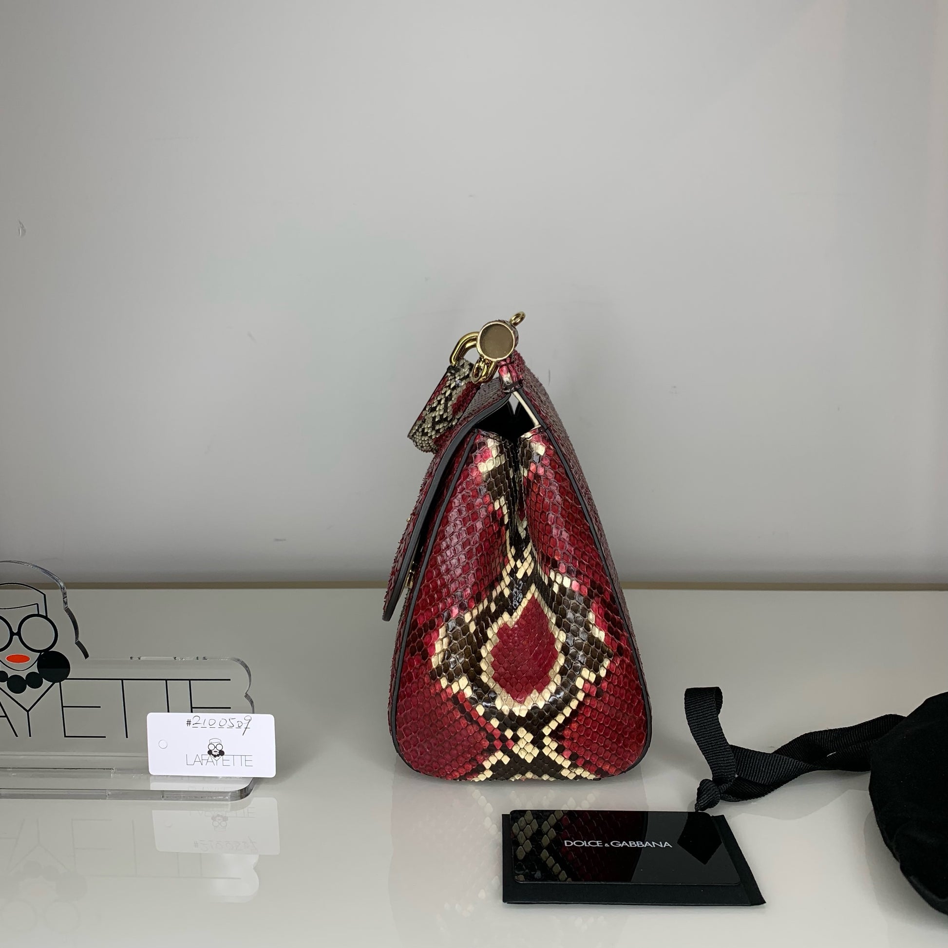 Dolce & Gabbana Sicily Bag - Red Phython - Lafayette Consignment