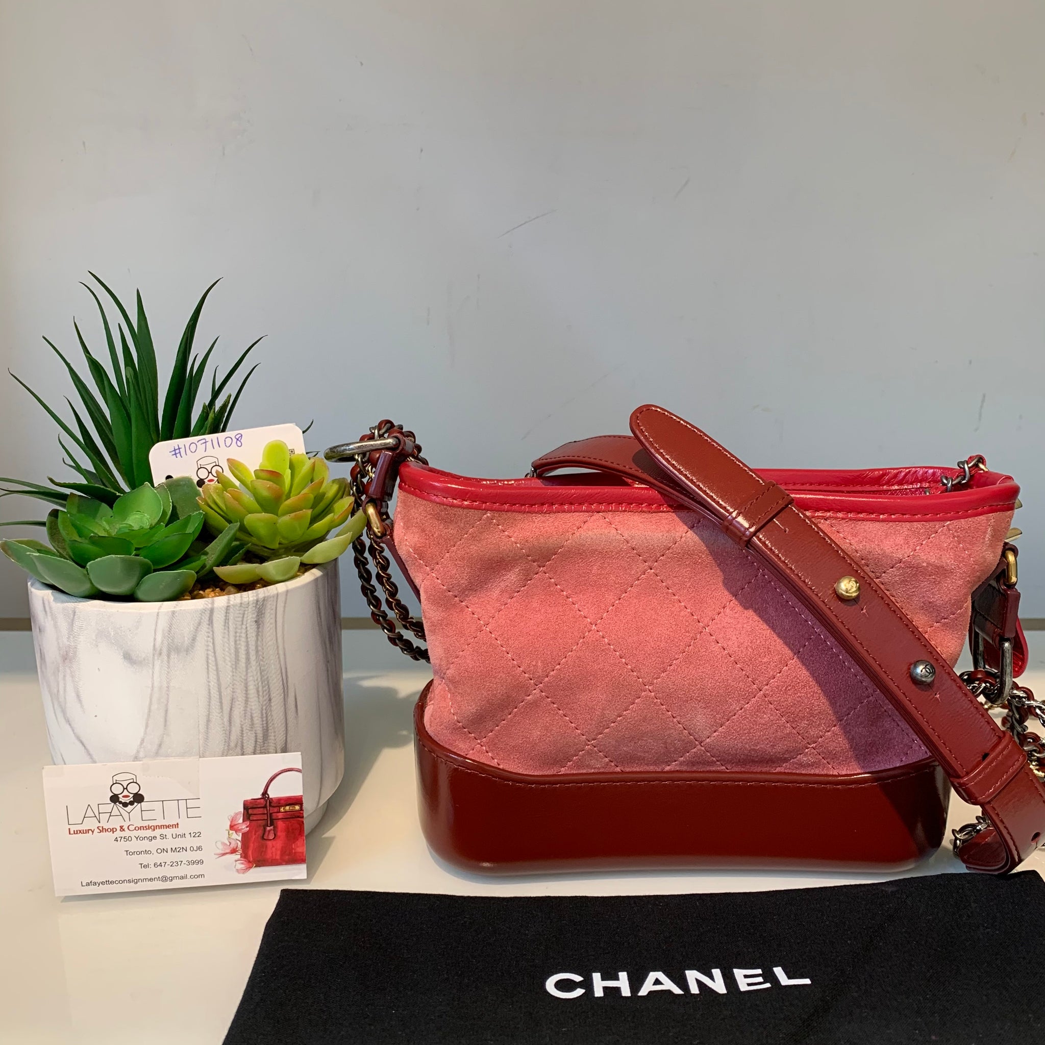 Chanel Gabrielle Small Model Shoulder Bag in Red Canvas and Red